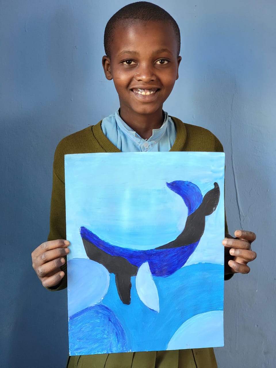 Trust Abraham holding Whale painting